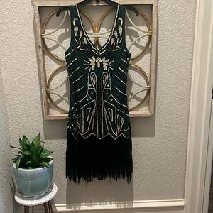 Dark Green Flapper dress